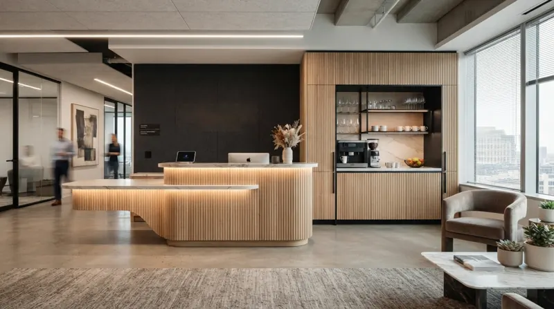 Corporate Reception Desk & Coffee Bar
