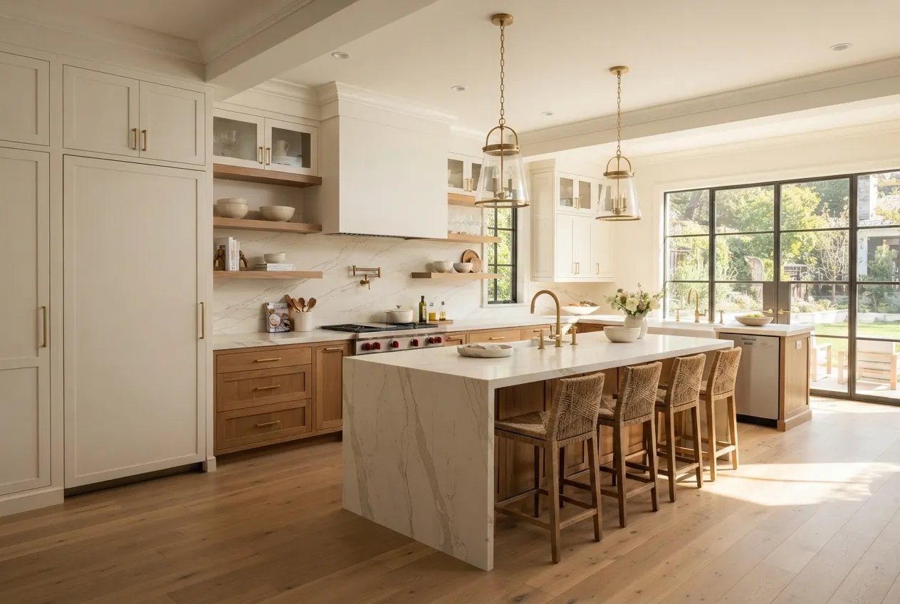 Warm White & Oak Kitchen